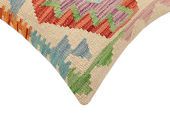 handmade Traditional Pillow Beige Rust Hand-Woven SQUARE 100% WOOL Hand woven turkish pillow2 x 2