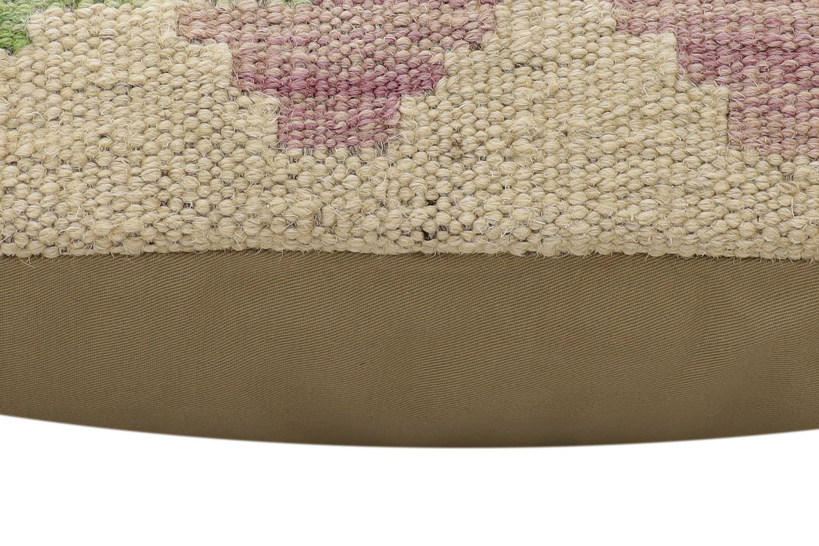 handmade Traditional Pillow Beige Rust Hand-Woven SQUARE 100% WOOL Hand woven turkish pillow2 x 2