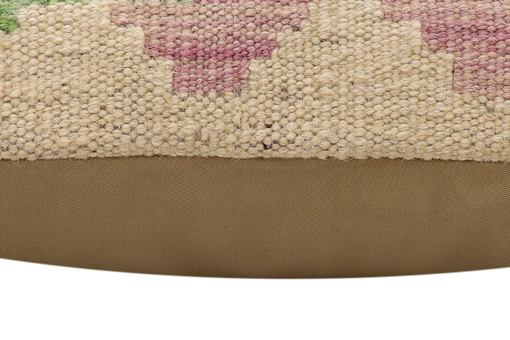 handmade Traditional Pillow Beige Rust Hand-Woven SQUARE 100% WOOL Hand woven turkish pillow2 x 2