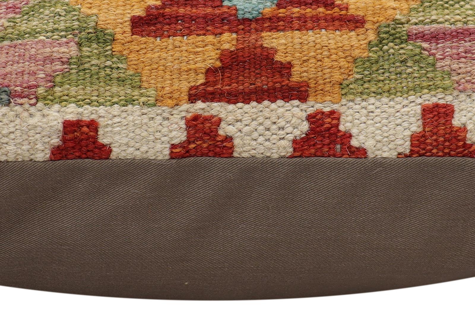 handmade Traditional Pillow Rust Blue Hand-Woven SQUARE 100% WOOL Hand woven turkish pillow2 x 2