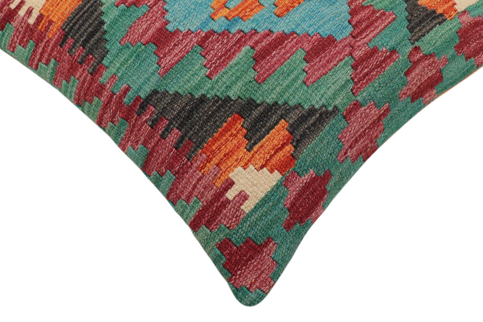 handmade Traditional Pillow Rust Red Hand-Woven SQUARE 100% WOOL Hand woven turkish pillow2 x 2