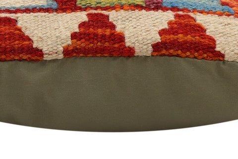 handmade Traditional Pillow Rust Beige Hand-Woven SQUARE 100% WOOL  Hand woven turkish pillow  PILLOW