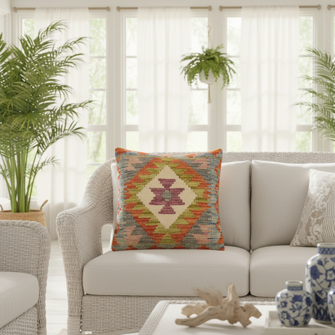 Tribal Mcnally Turkish Hand-Woven Kilim Pillow