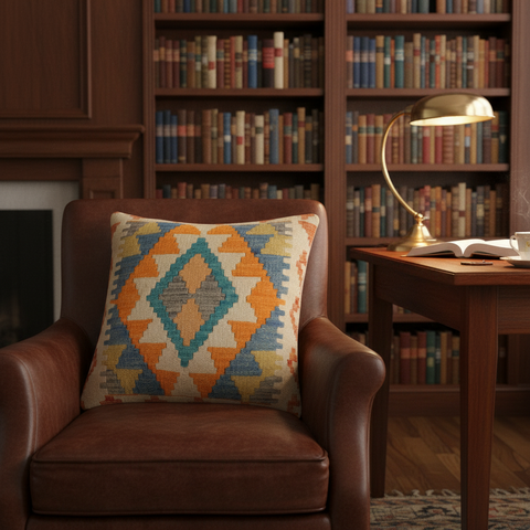 Boho Chic Mcclella Turkish Hand-Woven Kilim Pillow