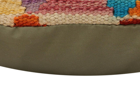 handmade Traditional Pillow Rust Blue Hand-Woven SQUARE 100% WOOL  Hand woven turkish pillow  PILLOW