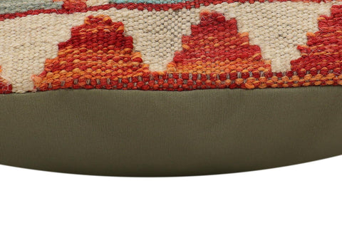 handmade Traditional Pillow Rust Blue Hand-Woven SQUARE 100% WOOL  Hand woven turkish pillow  PILLOW
