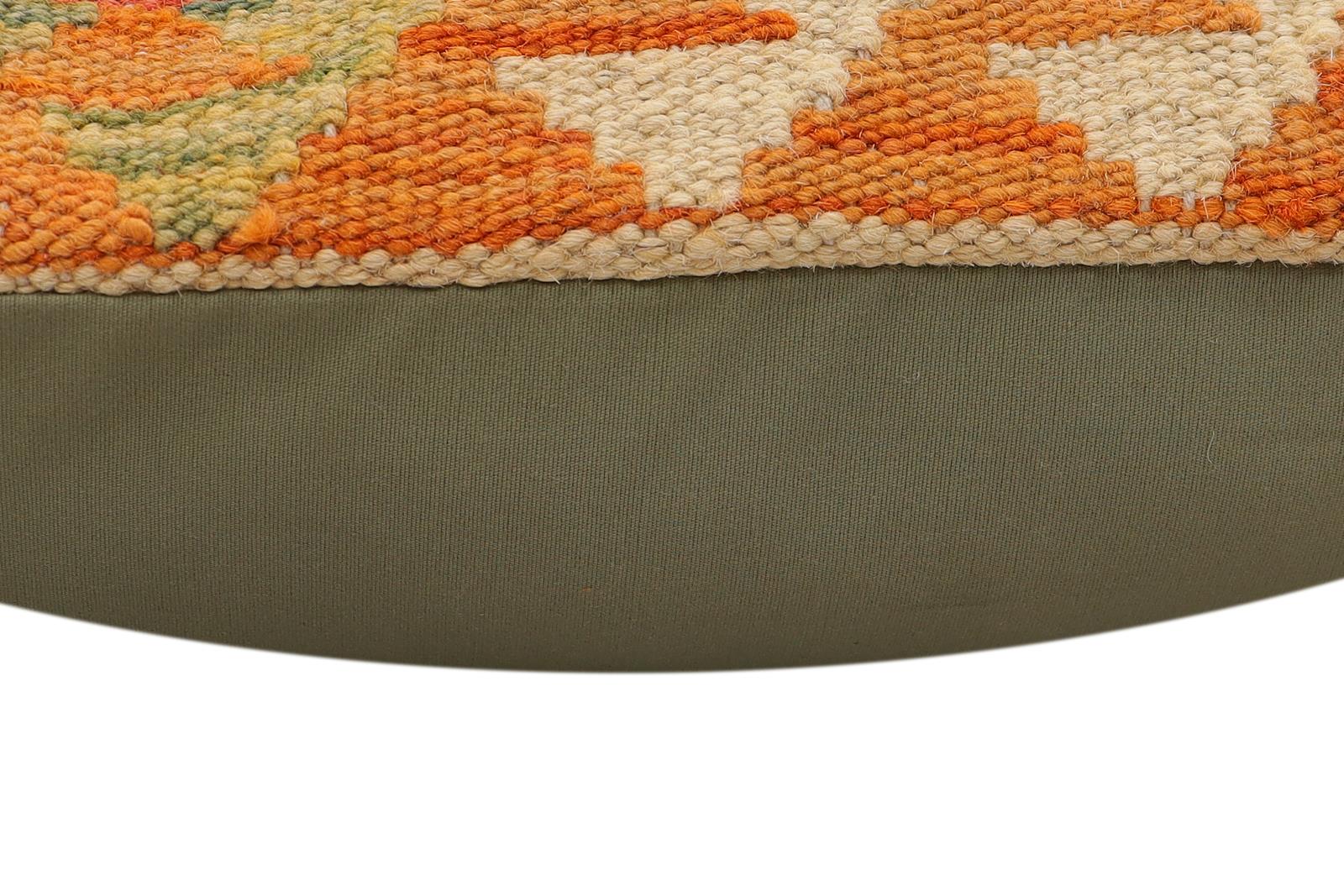handmade Traditional Pillow Rust Blue Hand-Woven SQUARE 100% WOOL Hand woven turkish pillow2 x 2