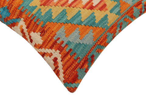 handmade Traditional Pillow Rust Blue Hand-Woven SQUARE 100% WOOL Hand woven turkish pillow2 x 2