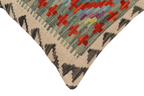 handmade Traditional Pillow Rust Blue Hand-Woven SQUARE 100% WOOL Hand woven turkish pillow2 x 2