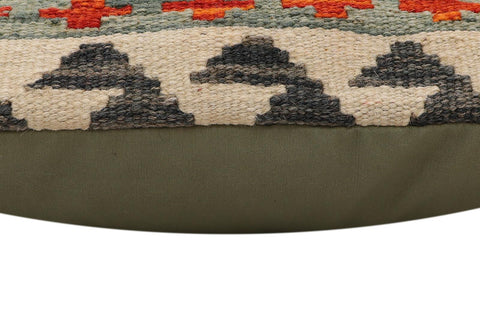 handmade Traditional Pillow Rust Blue Hand-Woven SQUARE 100% WOOL Hand woven turkish pillow2 x 2