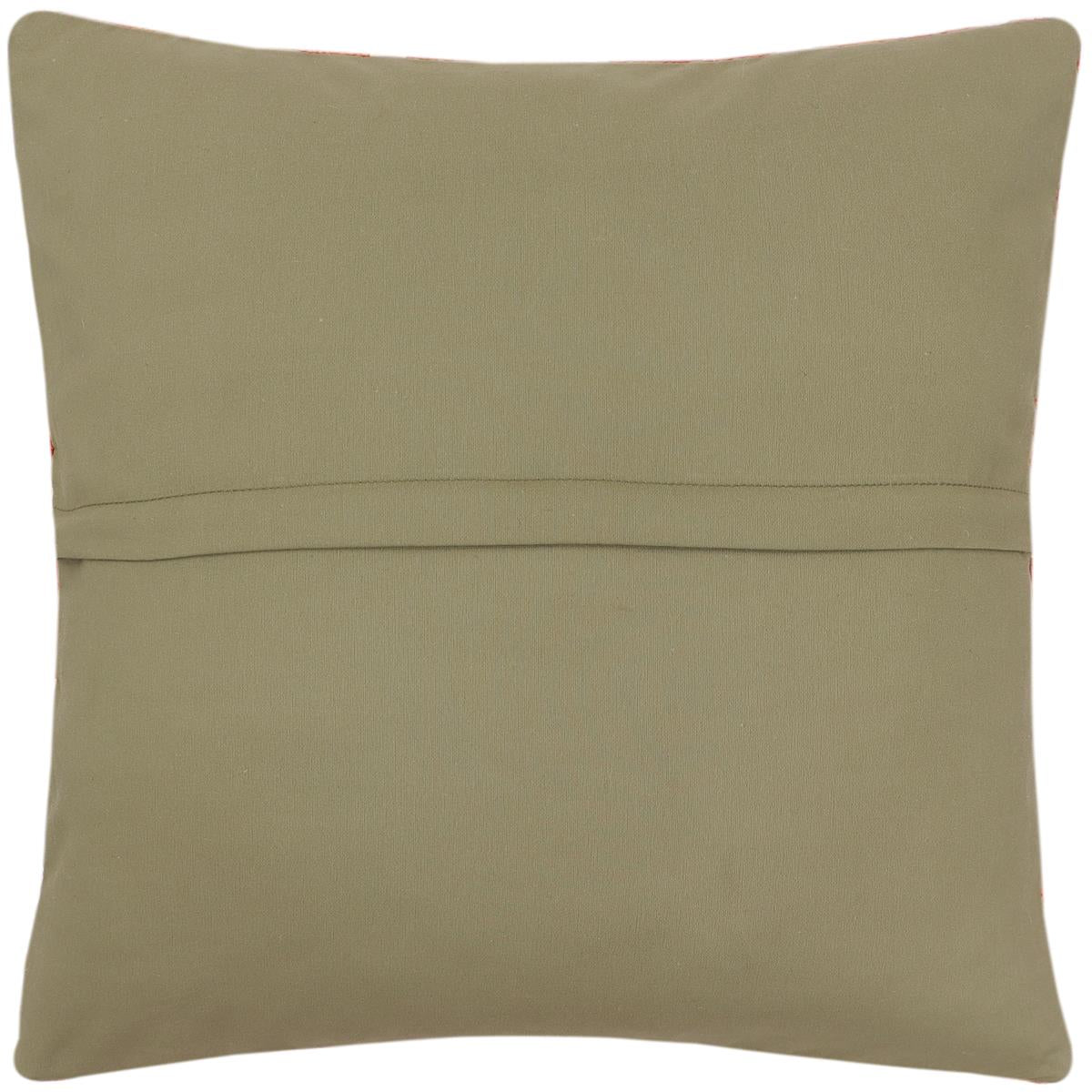 handmade Traditional Pillow Rust Blue Hand-Woven SQUARE 100% WOOL Hand woven turkish pillow2 x 2