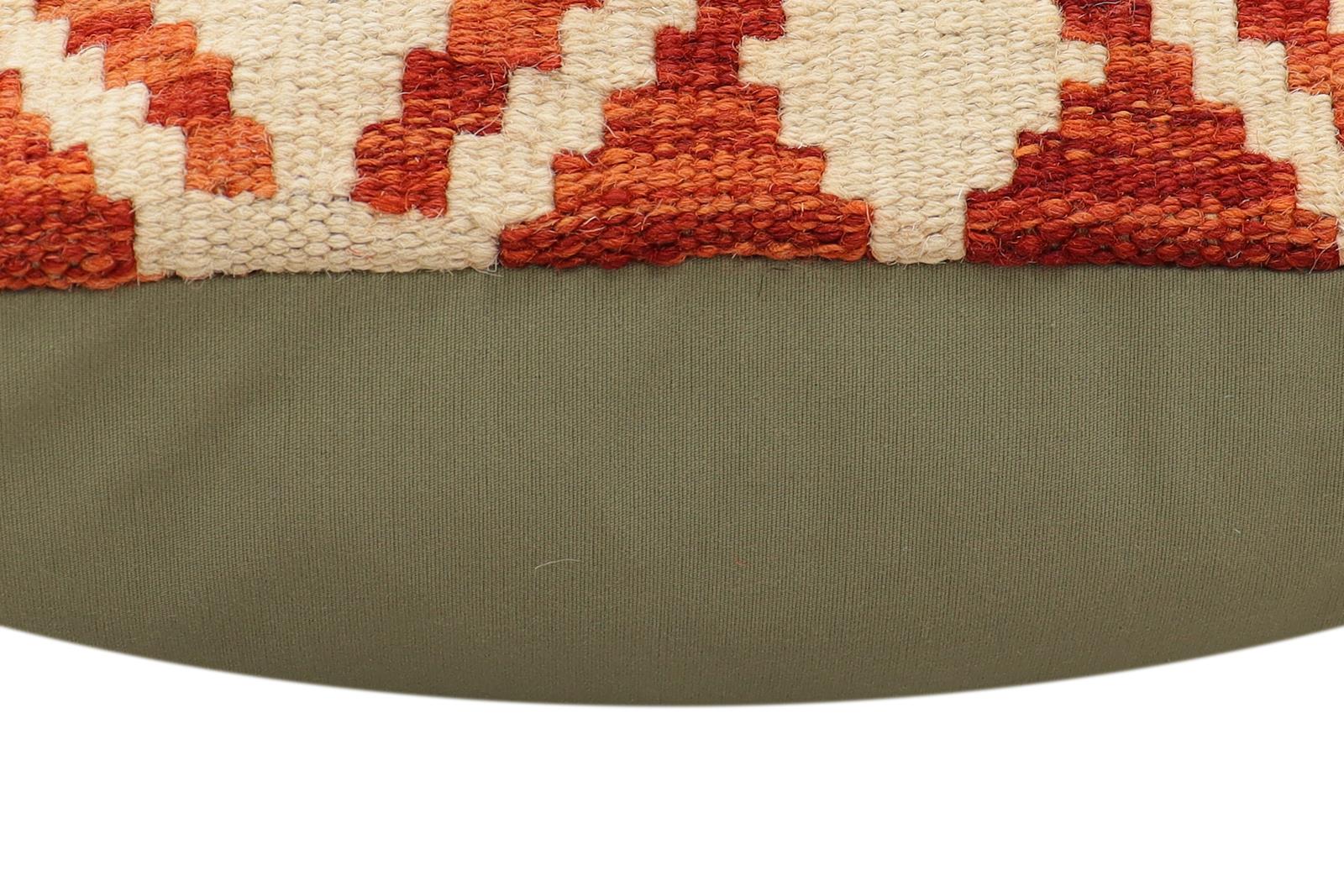 handmade Traditional Pillow Rust Blue Hand-Woven SQUARE 100% WOOL Hand woven turkish pillow2 x 2