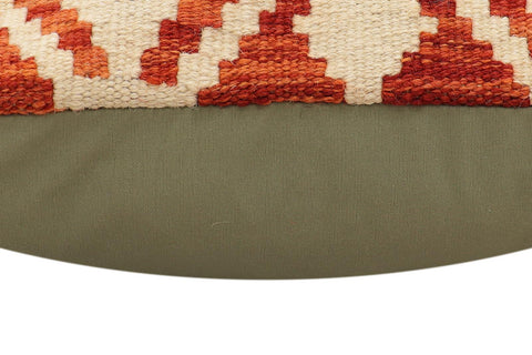 handmade Traditional Pillow Rust Blue Hand-Woven SQUARE 100% WOOL Hand woven turkish pillow2 x 2