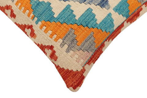 handmade Traditional Pillow Rust Blue Hand-Woven SQUARE 100% WOOL Hand woven turkish pillow2 x 2