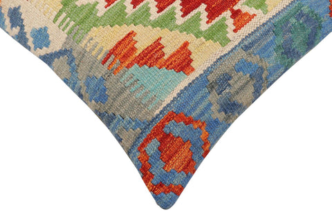 handmade Traditional Pillow Rust Blue Hand-Woven SQUARE 100% WOOL Hand woven turkish pillow2 x 2
