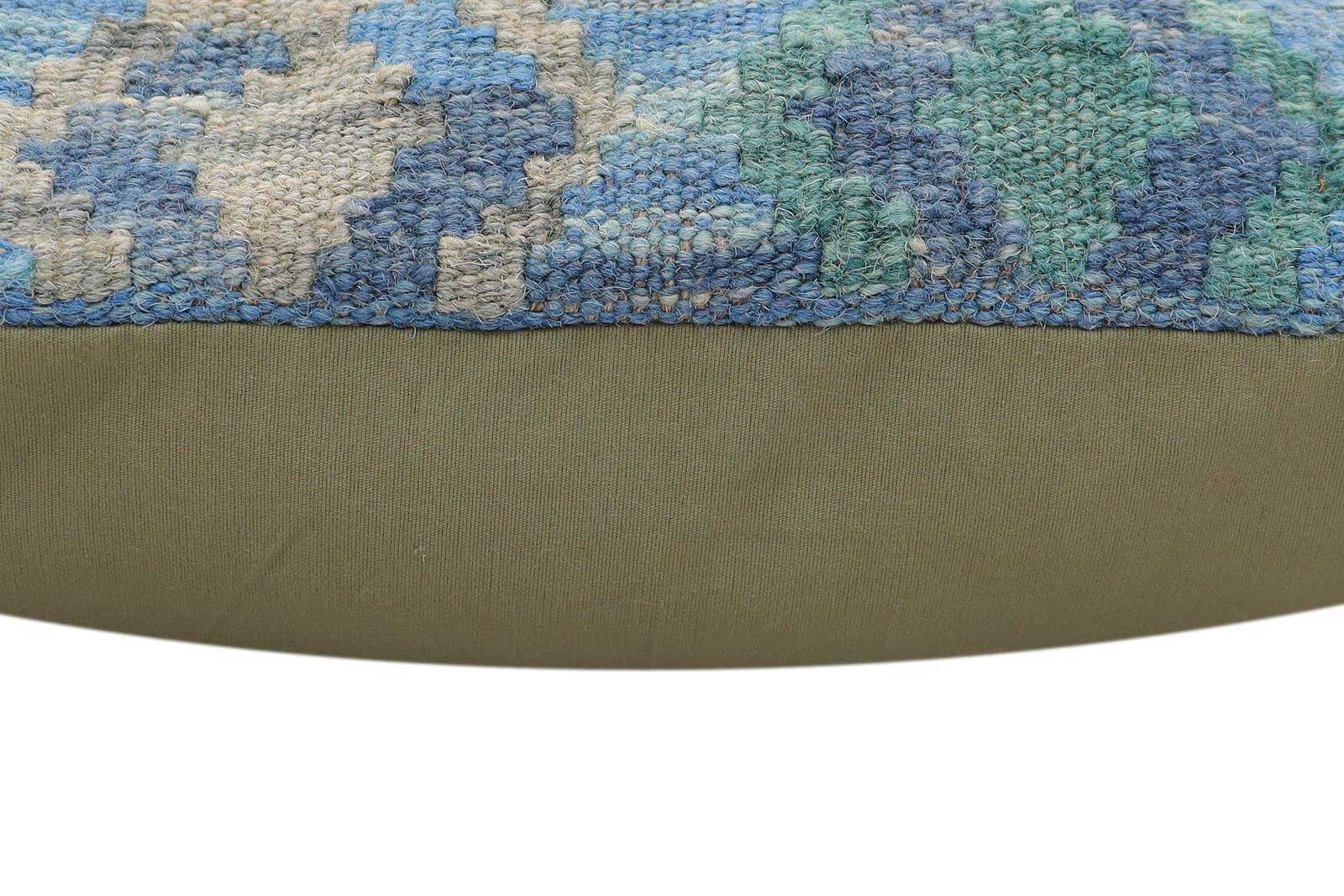 handmade Traditional Pillow Rust Blue Hand-Woven SQUARE 100% WOOL Hand woven turkish pillow2 x 2