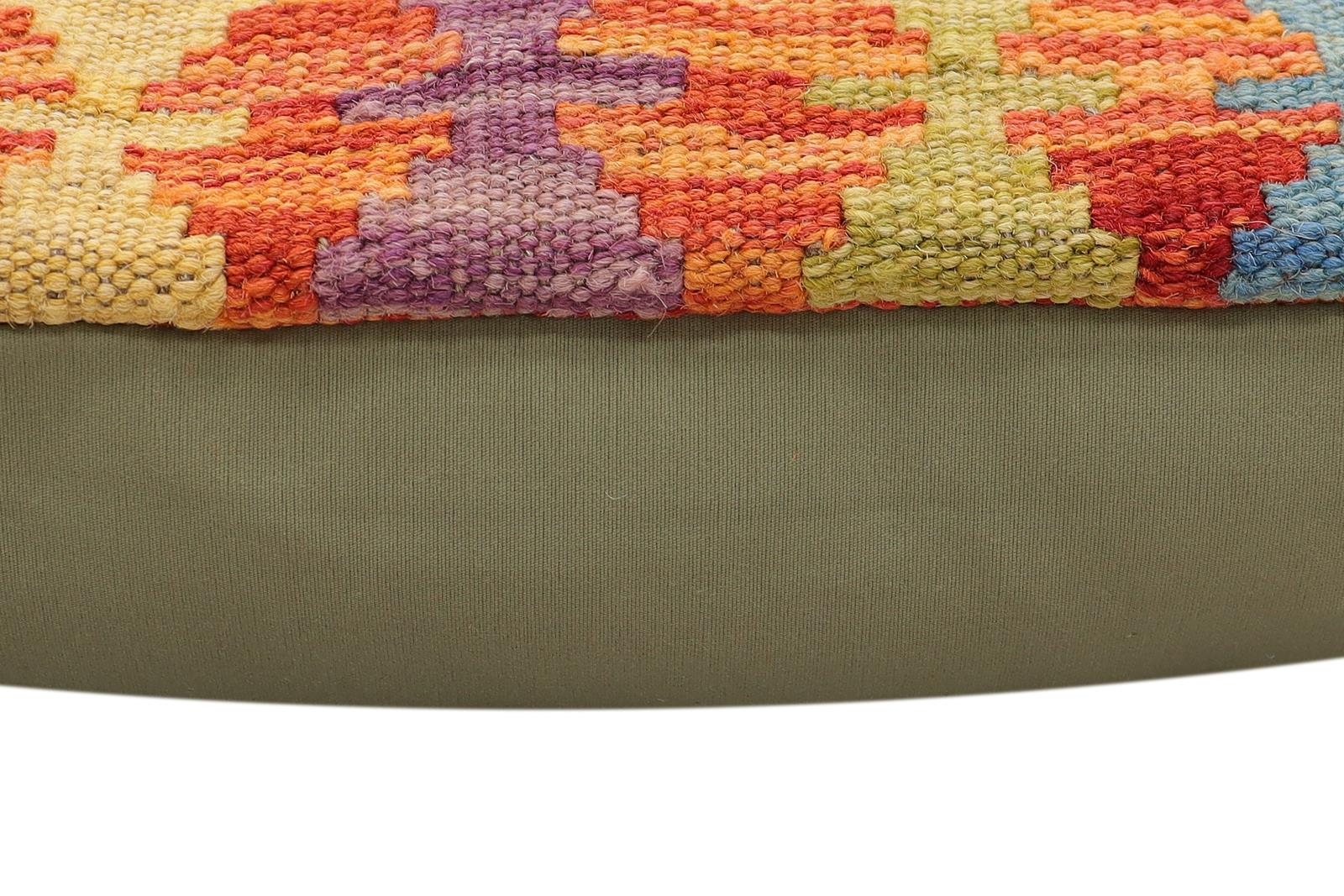 handmade Traditional Pillow Rust Blue Hand-Woven SQUARE 100% WOOL Hand woven turkish pillow2 x 2