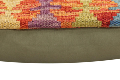 handmade Traditional Pillow Rust Blue Hand-Woven SQUARE 100% WOOL Hand woven turkish pillow2 x 2