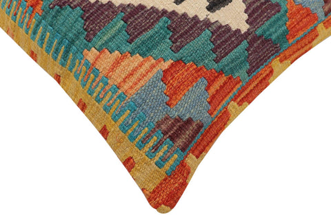handmade Traditional Pillow Rust Blue Hand-Woven SQUARE 100% WOOL Hand woven turkish pillow2 x 2