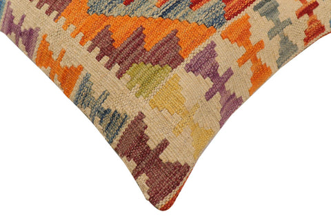 handmade Traditional Pillow Rust Blue Hand-Woven SQUARE 100% WOOL Hand woven turkish pillow2 x 2