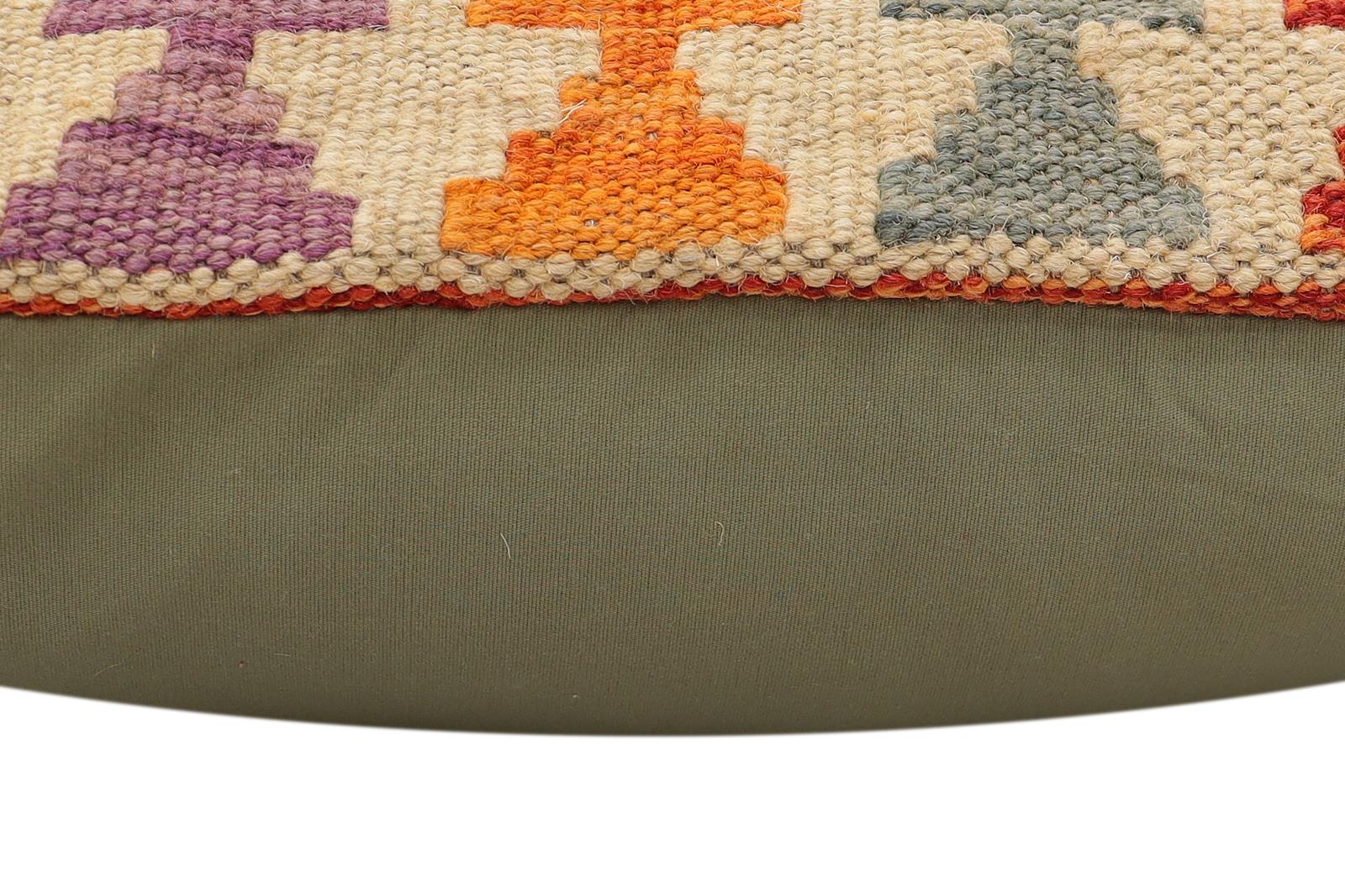 handmade Traditional Pillow Rust Blue Hand-Woven SQUARE 100% WOOL Hand woven turkish pillow2 x 2