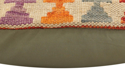 handmade Traditional Pillow Rust Blue Hand-Woven SQUARE 100% WOOL Hand woven turkish pillow2 x 2