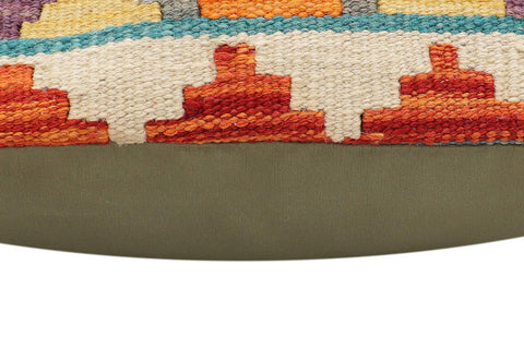 handmade Traditional Pillow Rust Blue Hand-Woven SQUARE 100% WOOL Hand woven turkish pillow2 x 2