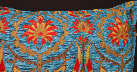 handmade Geometric Pillow Blue Red Handmade RECTANGLE throw pillow 2X2
