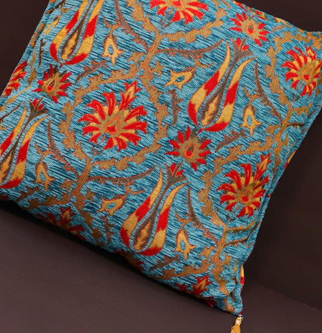 handmade Geometric Pillow Blue Red Handmade RECTANGLE throw pillow 2X2