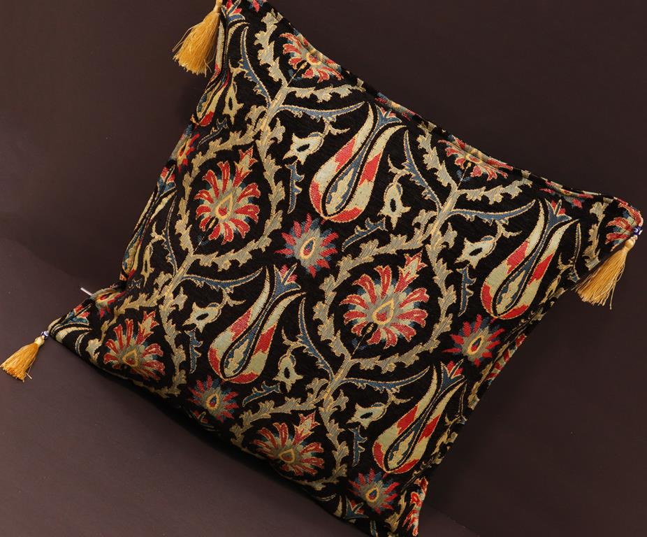 handmade Geometric Pillow Black Rust Handmade RECTANGLE throw pillow 2X2
