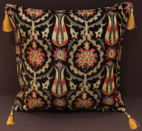 handmade Geometric Pillow Black Rust Handmade RECTANGLE throw pillow 2X2