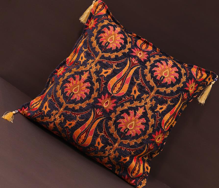 handmade Geometric Pillow Blue Gold Handmade RECTANGLE throw pillow 2X2