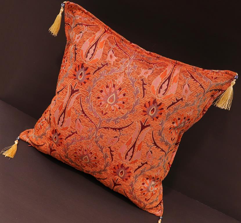 handmade Geometric Pillow Orange Red Handmade RECTANGLE throw pillow 2X2
