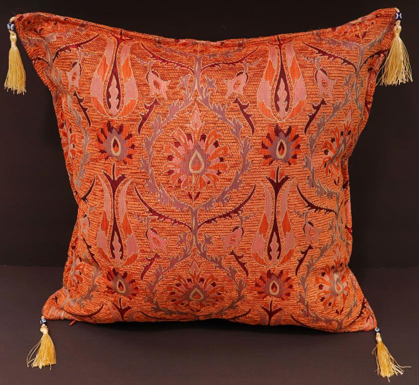 handmade Geometric Pillow Orange Red Handmade RECTANGLE throw pillow 2X2