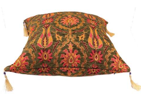 handmade Geometric Pillow Green Red Handmade RECTANGLE throw pillow 2X2