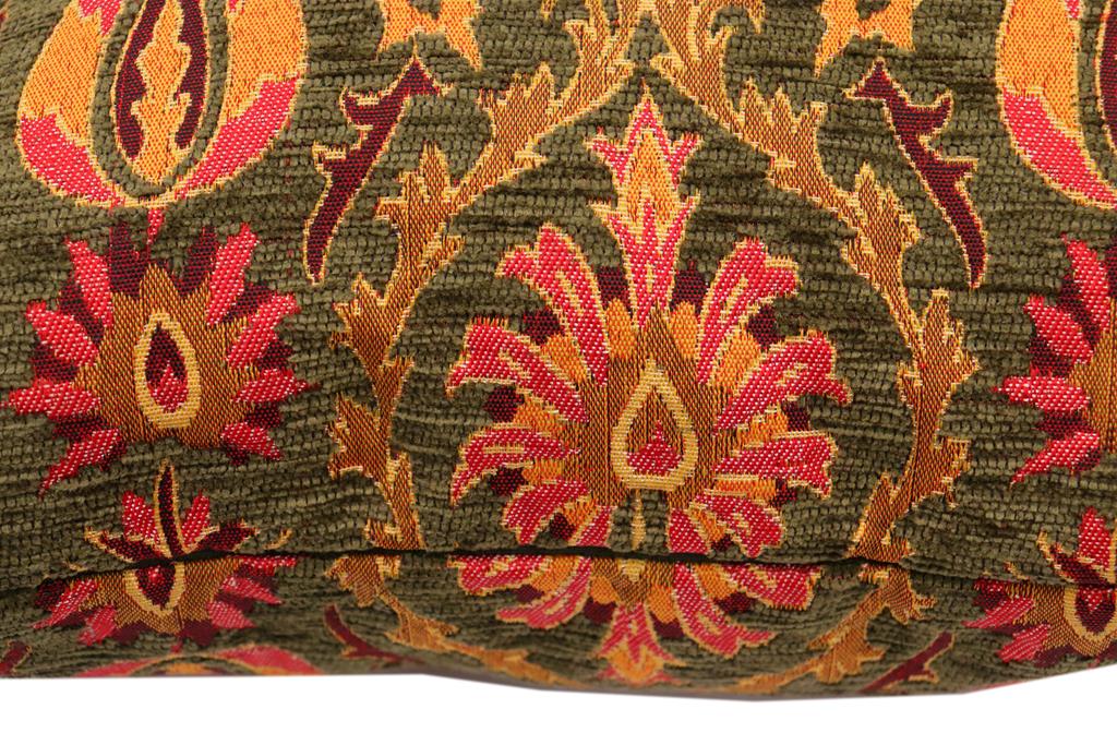 handmade Geometric Pillow Green Red Handmade RECTANGLE throw pillow 2X2