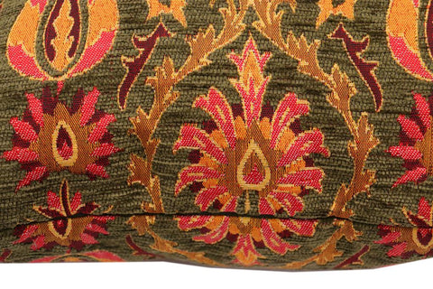 handmade Geometric Pillow Green Red Handmade RECTANGLE throw pillow 2X2