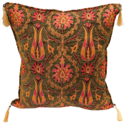 handmade Geometric Pillow Green Red Handmade RECTANGLE throw pillow 2X2
