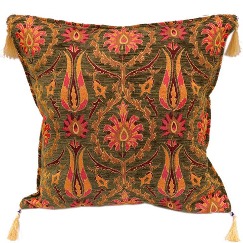 handmade Geometric Pillow Green Red Handmade RECTANGLE throw pillow 2X2