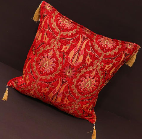handmade Geometric Pillow Red Gold Handmade RECTANGLE throw pillow 2X2