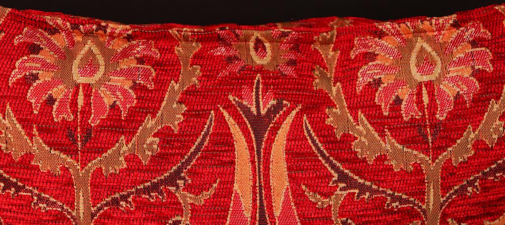 handmade Geometric Pillow Red Gold Handmade RECTANGLE throw pillow 2X2
