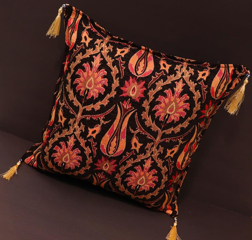 handmade Geometric Pillow Black Red Handmade RECTANGLE throw pillow 2X2
