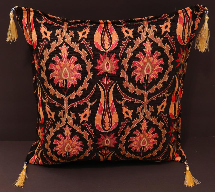 handmade Geometric Pillow Black Red Handmade RECTANGLE throw pillow 2X2