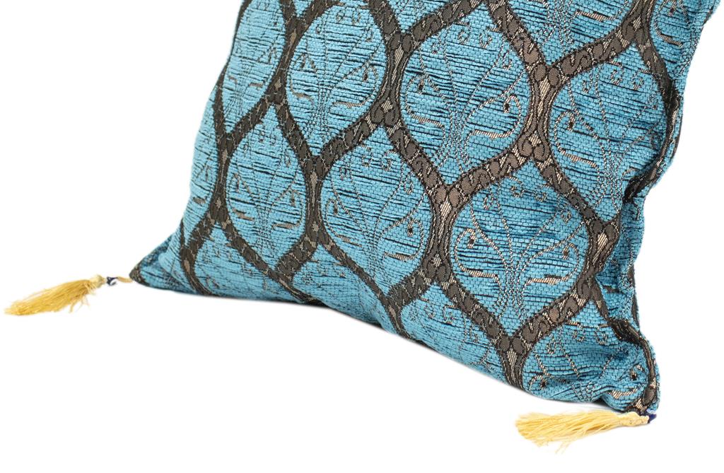 handmade Geometric Pillow Turquoise Grey Handmade RECTANGLE throw pillow 2 x 2