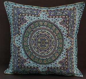 handmade Geometric Pillow Blue Green Handmade RECTANGLE throw pillow 2X2
