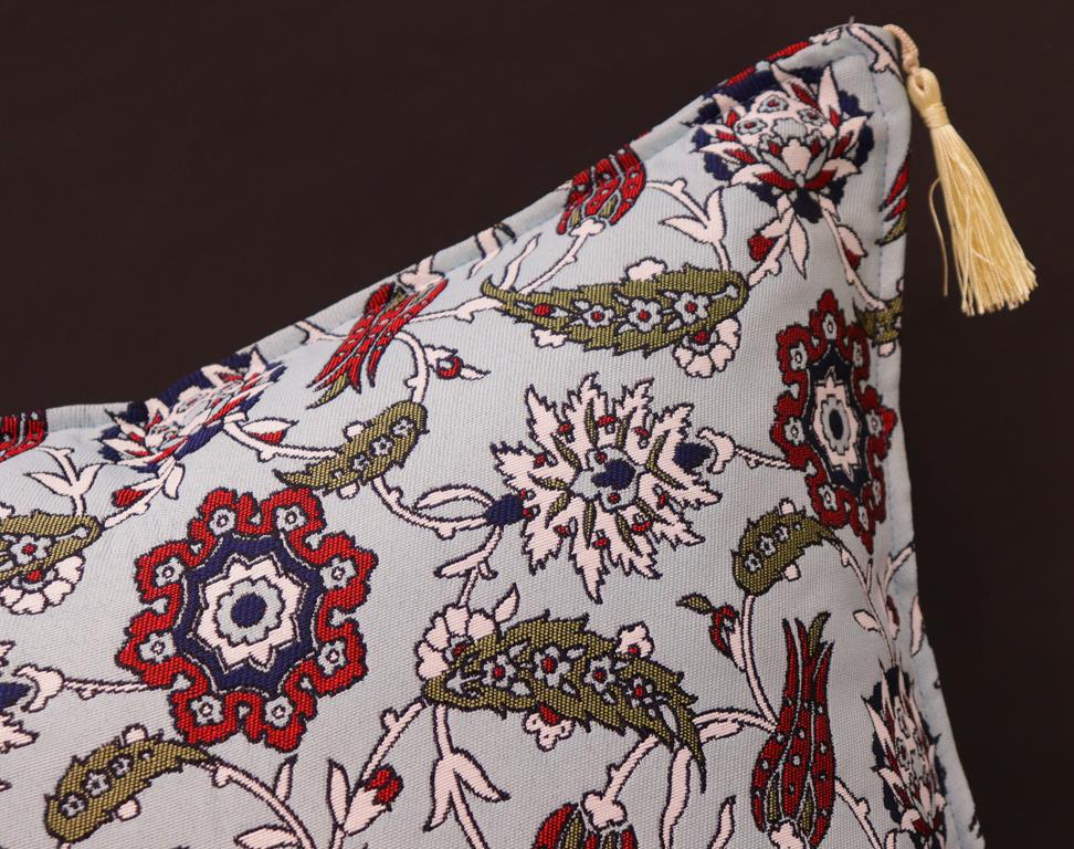 handmade Geometric Pillow Blue Red Handmade RECTANGLE throw pillow 2X2