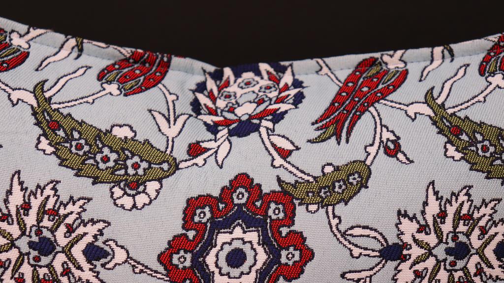 handmade Geometric Pillow Blue Red Handmade RECTANGLE throw pillow 2X2