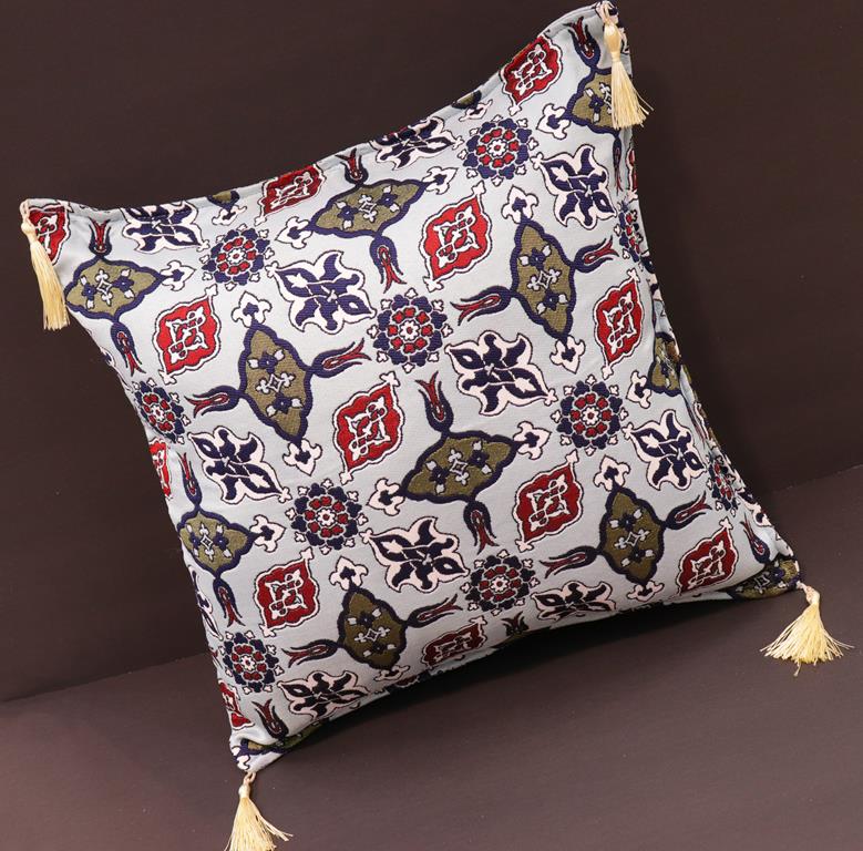 handmade Geometric Pillow Blue Red Handmade RECTANGLE throw pillow 2X2