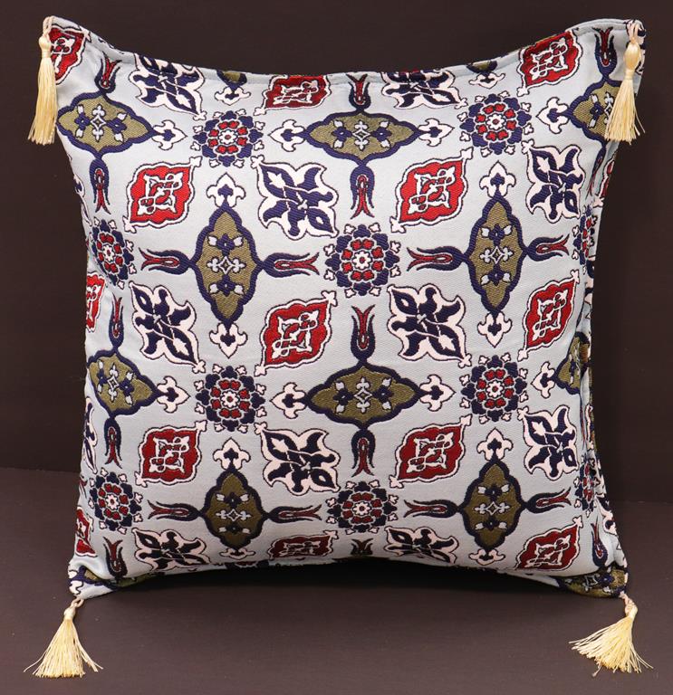 handmade Geometric Pillow Blue Red Handmade RECTANGLE throw pillow 2X2
