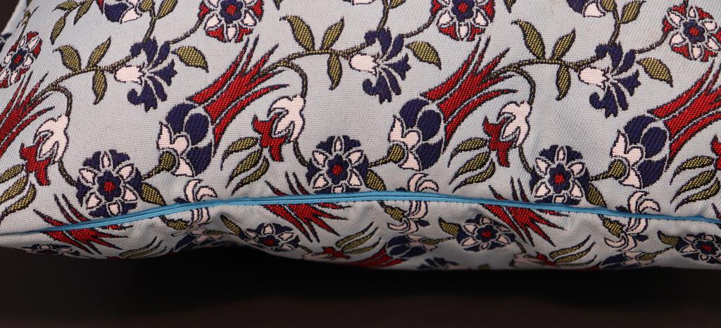 handmade Geometric Pillow Blue Red Handmade RECTANGLE throw pillow 2X2